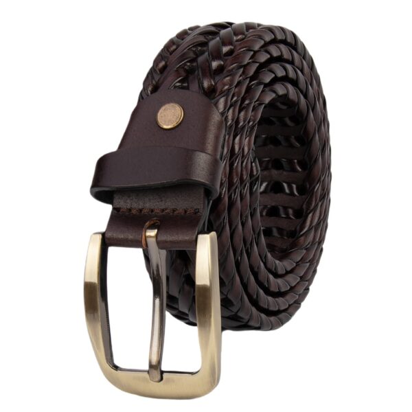 BAKANO Handmade Men's Casual Leather Braided Belt 1 1/2″ fully